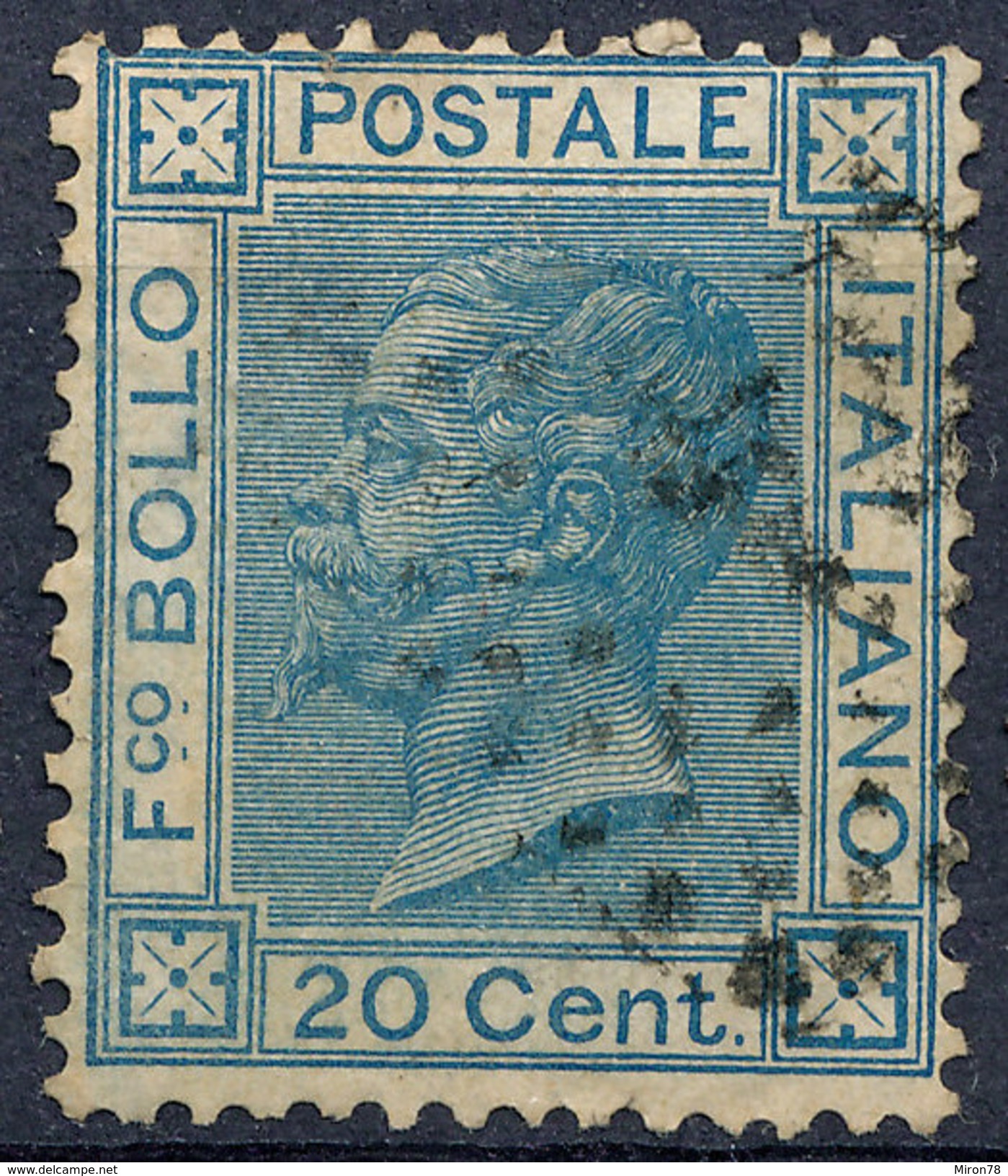 Stamp,Francobollo Italy 1867-77 20c King Victor Emmanuel II Used Lot#31 - Gebraucht