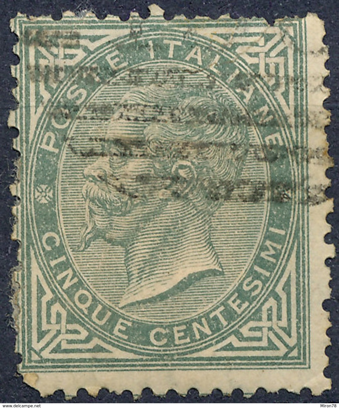 Stamp,Francobollo Italy 1863  5c King Victor Emmanuel II Used Lot#50 - Usati