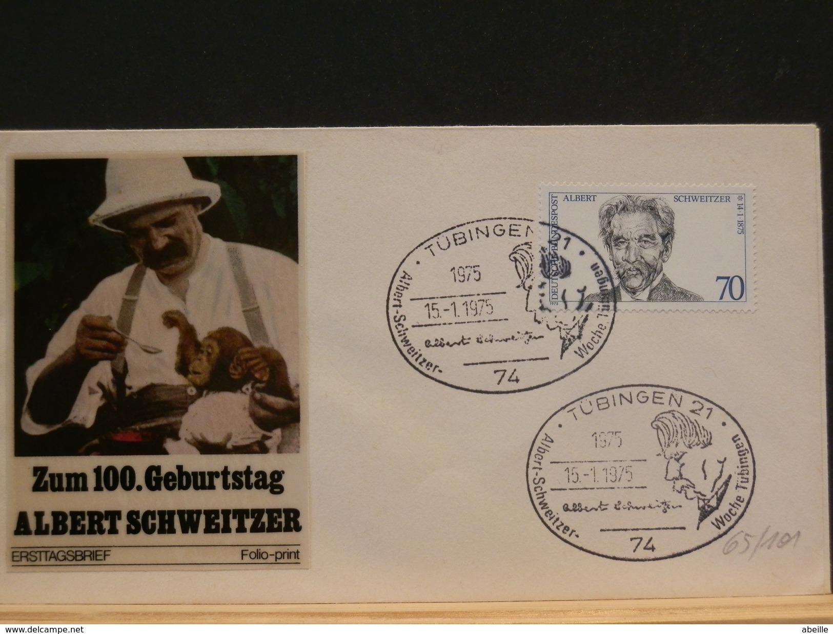 65/101  FDC ALLEMAGNE - Albert Schweitzer