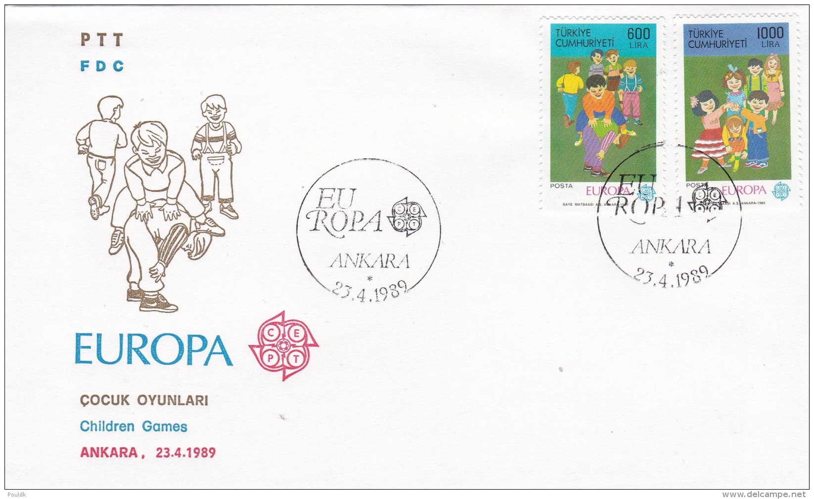 Turkey 1989 FDC Europa CEPT  - Children's Games (G47-9) - 1989