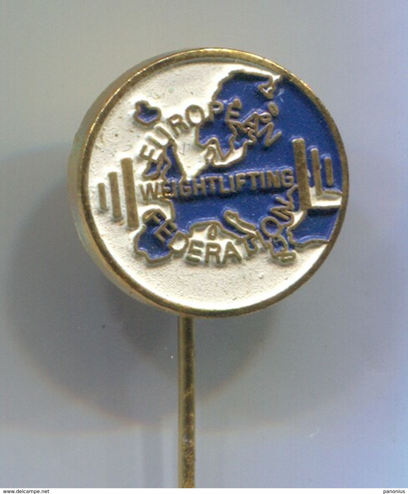 Weightlifting - EUROPEAN FEDERATION, Vintage Pin Badge, Abzeichen - Gewichtheben