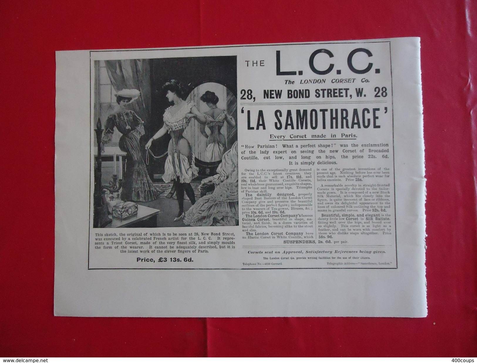 Publicité De 1904 - En Anglais - Corset " La Samothrace" - THE L.C.C. C° - - Pubblicitari