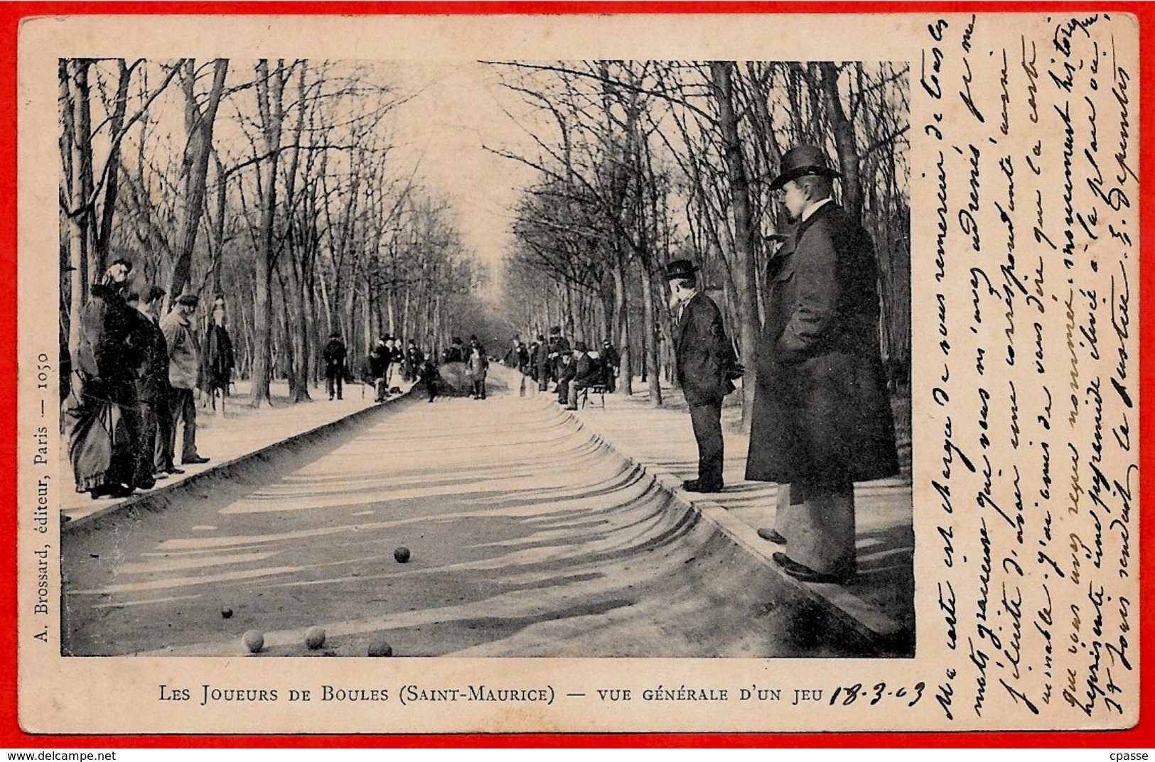 CPA 94 St SAINT-MAURICE - Les JOUEURS De BOULES - Vue Générale D'un Jeu ° A. Brossard * Pétanque - Saint Maurice