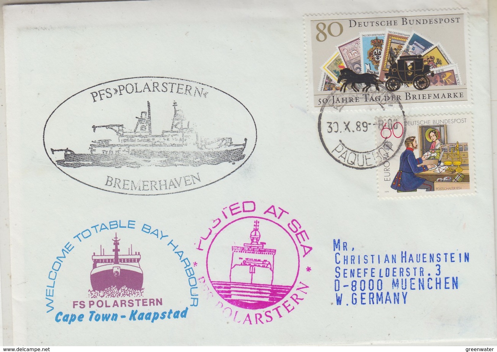 Germany 1989 Cover Polarstern  (34213) - Navires & Brise-glace