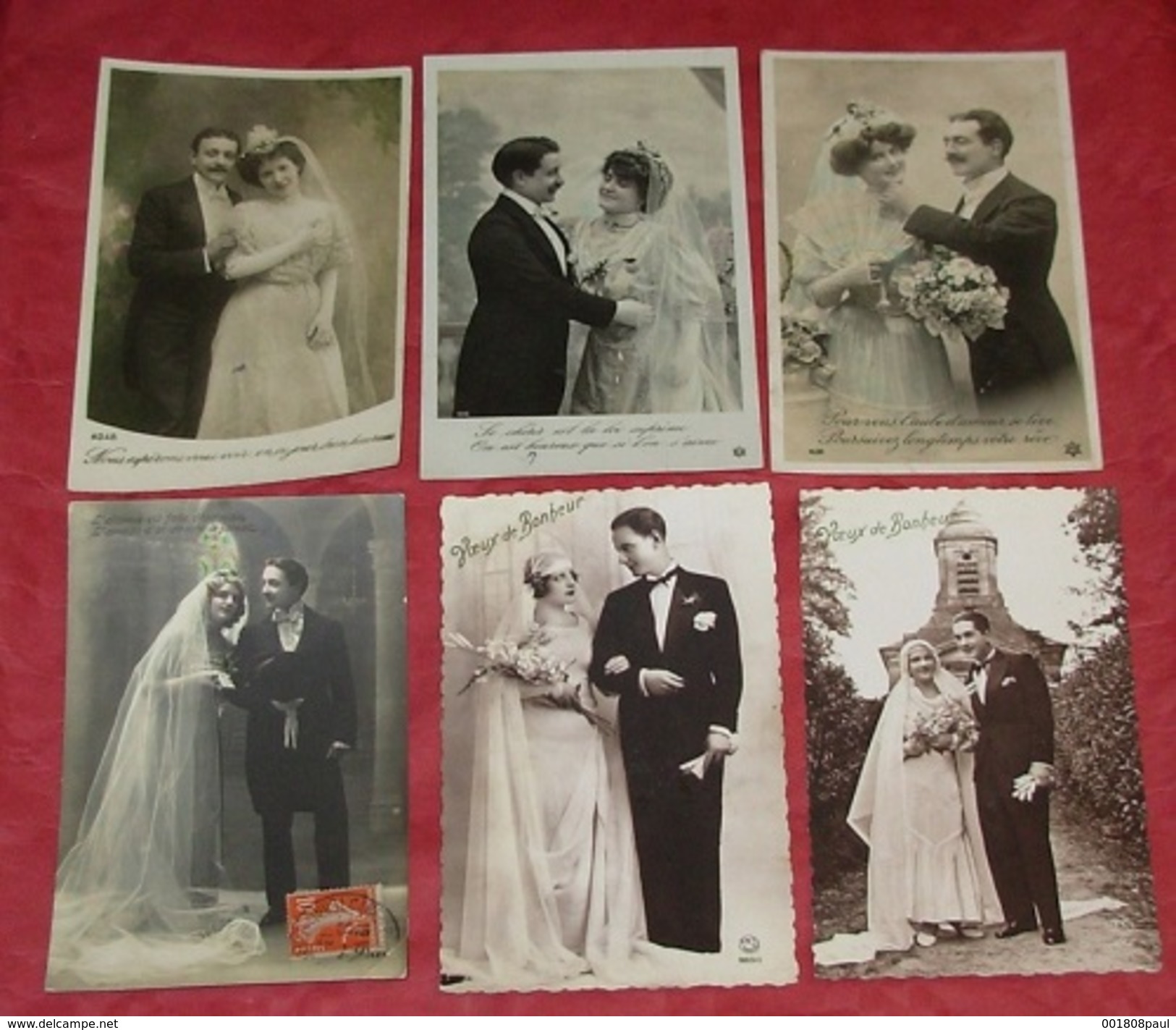 Lot 11 Cartes Postales Fantaisies - Couples De Mariés - Noces - Mariages - Fleurs - Femmes - Hommes - Portraits ---- 396 - Noces