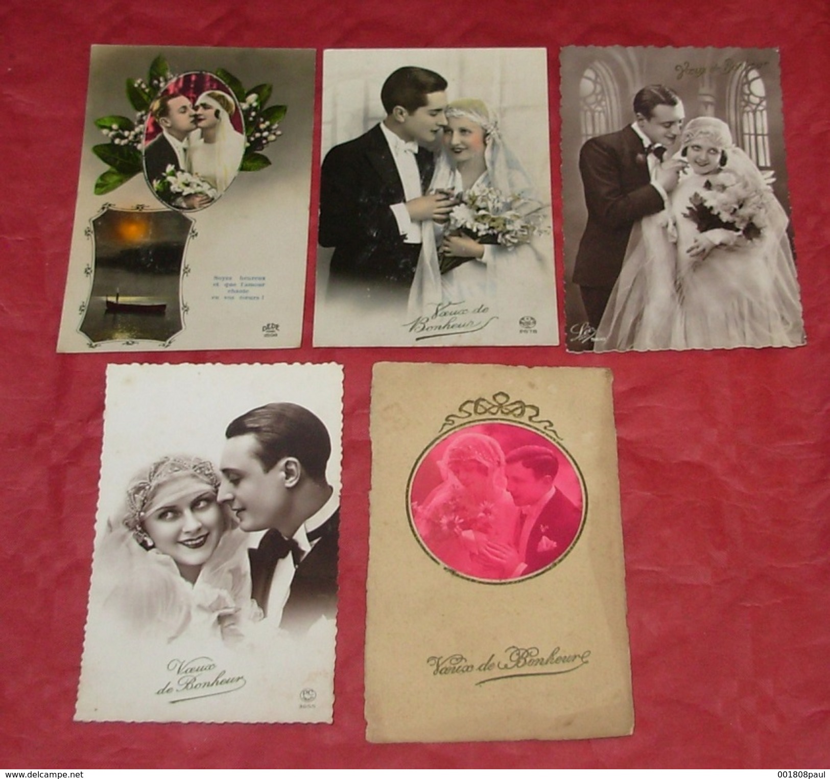 Lot 11 Cartes Postales Fantaisies - Couples De Mariés - Noces - Mariages - Fleurs - Femmes - Hommes - Portraits ---- 396 - Noces