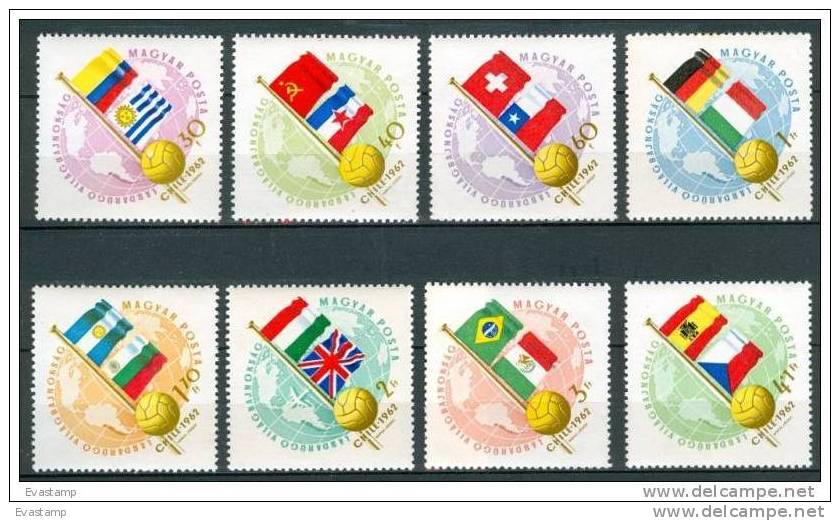 HUNGARY - 1962.World Cup Succer Chships Cpl.Set MNH!! - 1962 – Chili