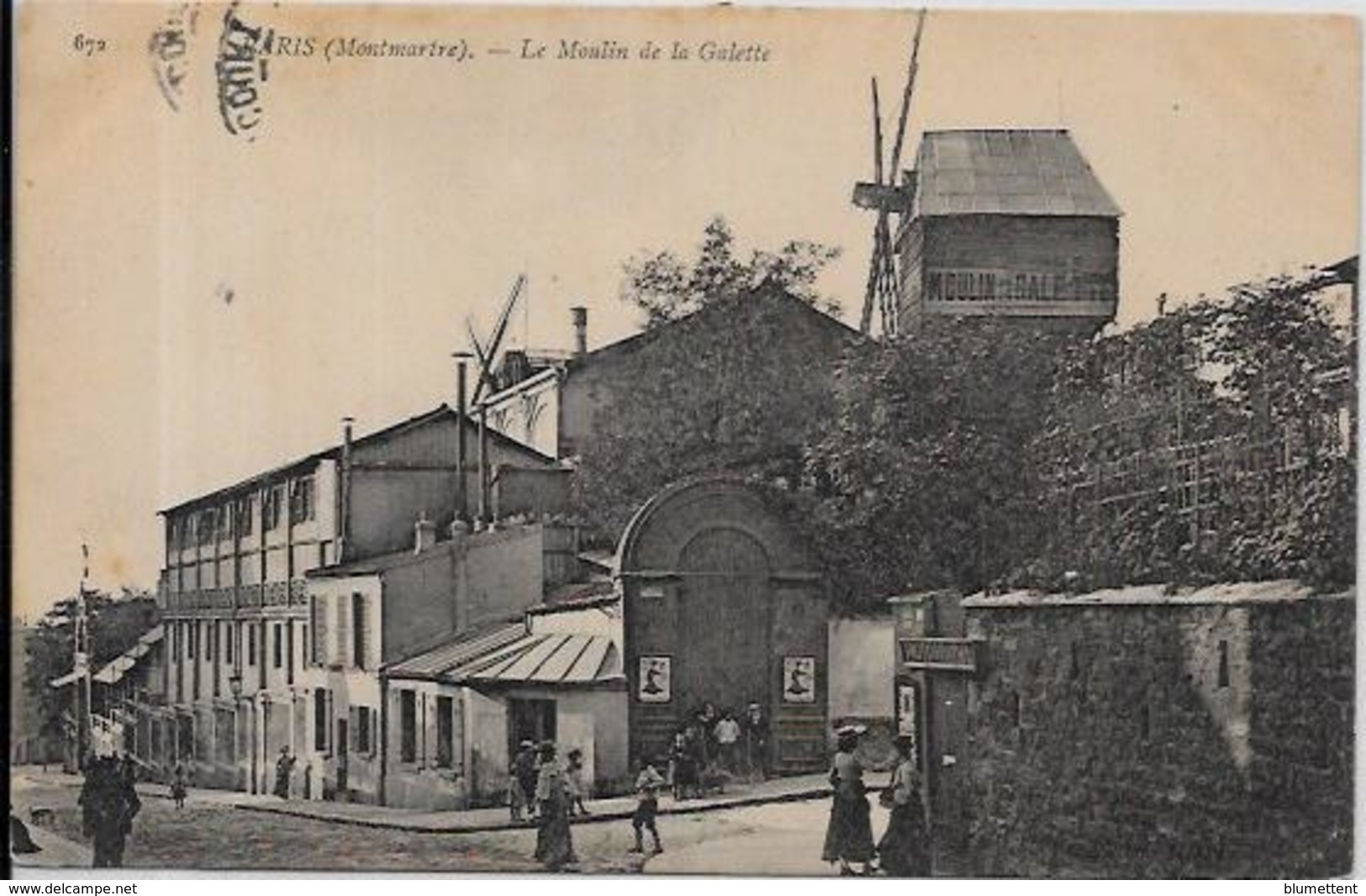 CPA Montmartre Paris XVIIIe Circulé Moulin De La Galette - Distretto: 18