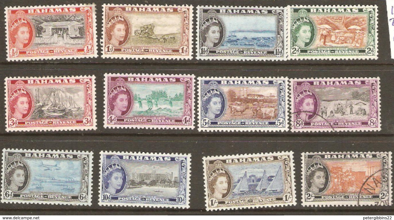 Bahamas 1954 SG 201-212 Excluding 209,212  Mounted Mint - 1859-1963 Kronenkolonie