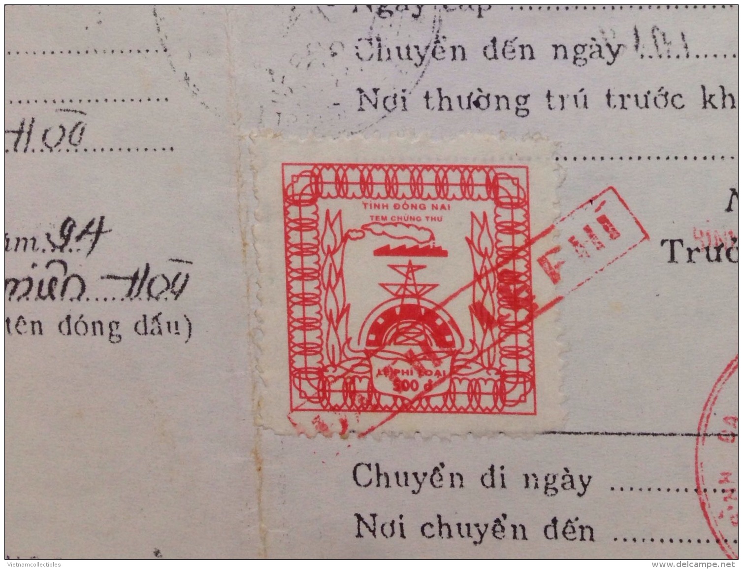 Vietnam Viet Nam Document With 500d (small Number) Dong Nai Revenue Stamp 2000 / 02 Images - Viêt-Nam