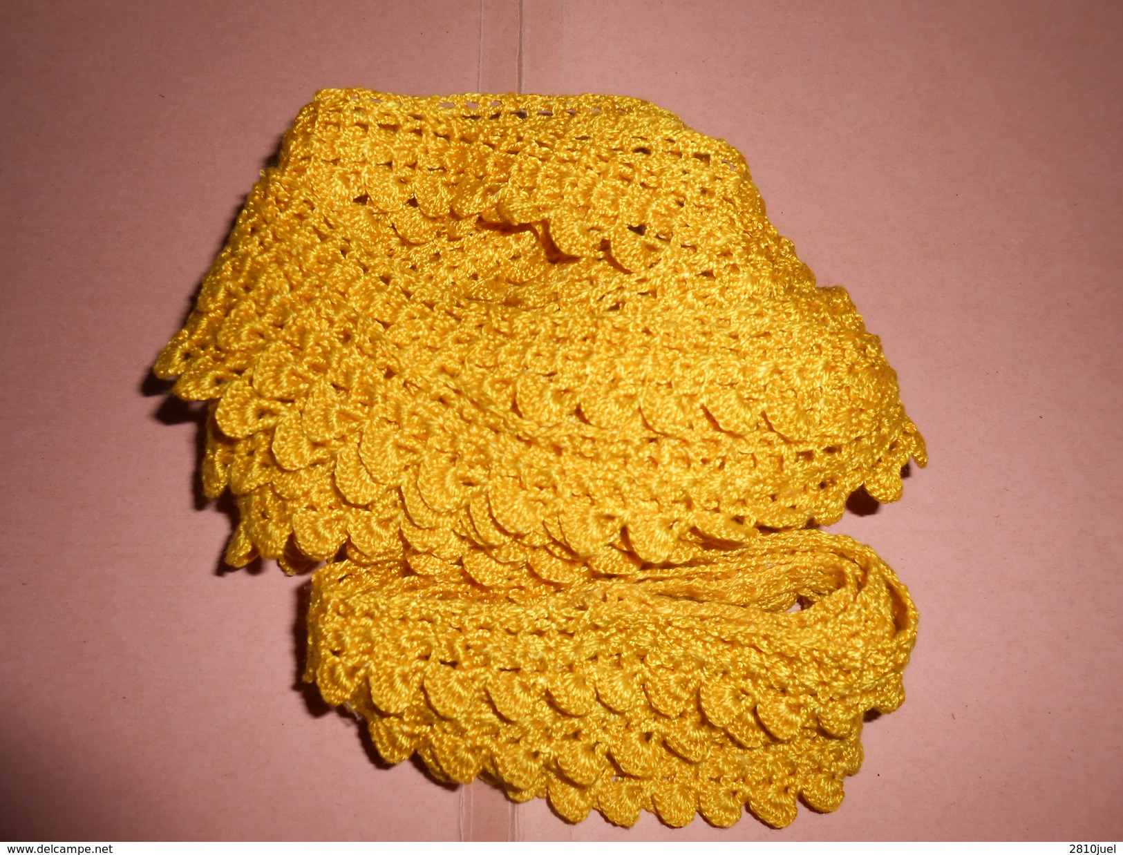 6 Mètres Galon Jaune Tricoté Au Crochet - Laces & Cloth