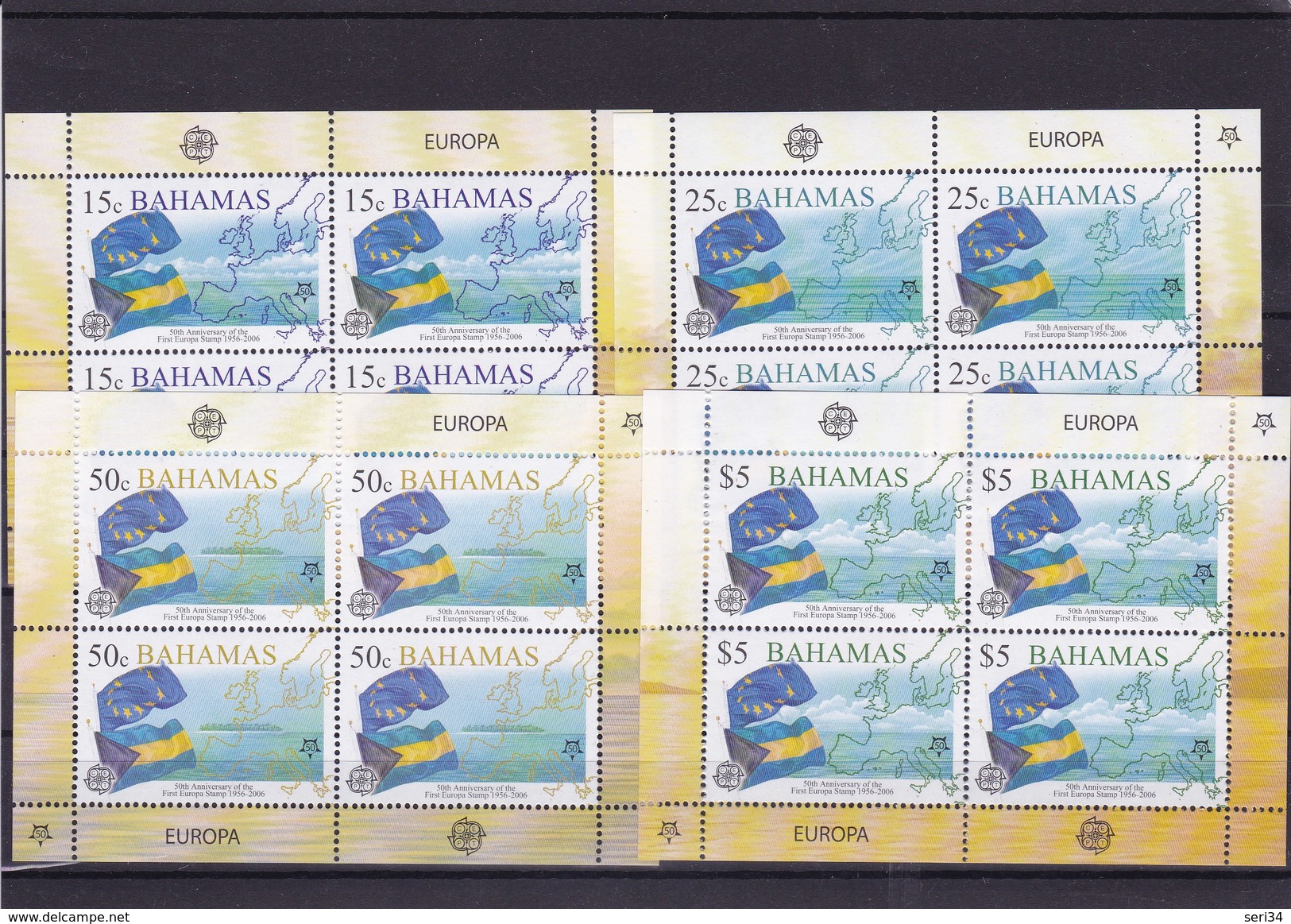 BAHAMAS : Cinquantenaire De Europa : Y&T : ** : 1213 à 1216 En Feuille De 4 Timbres - 2005