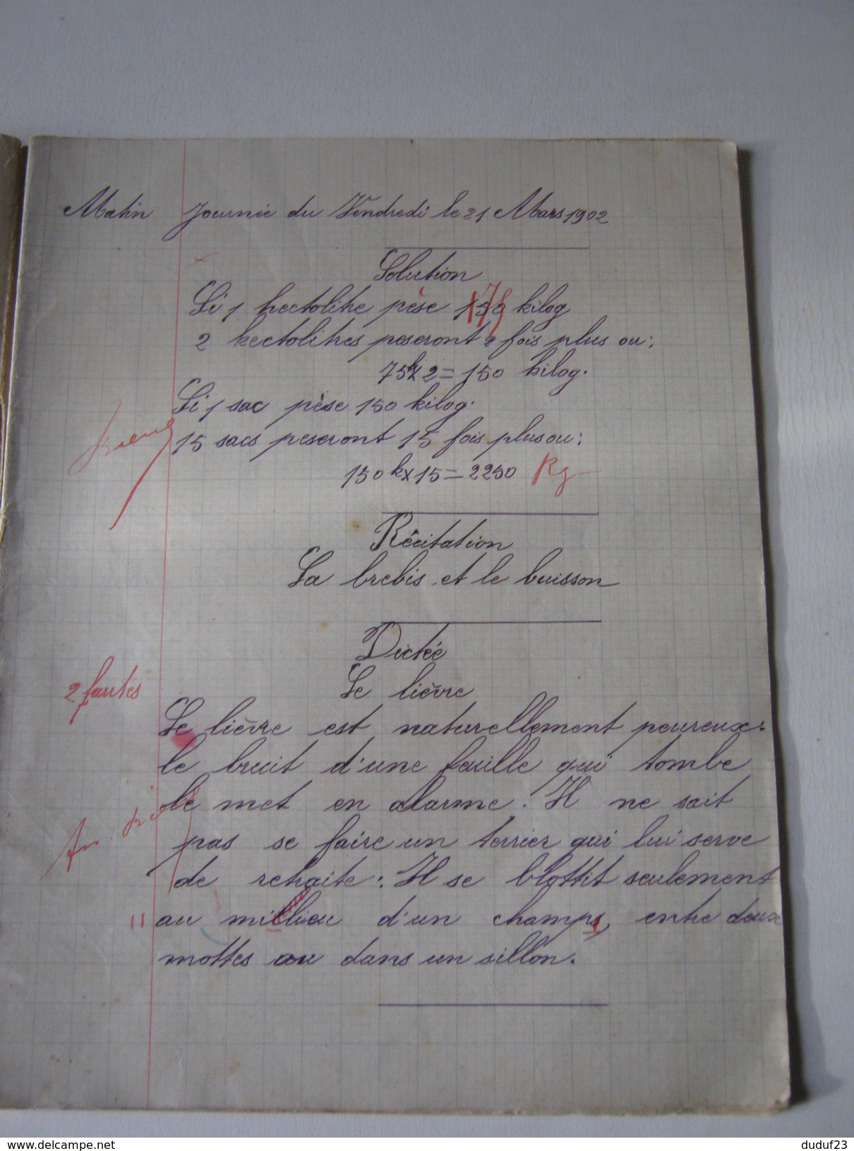 CAHIER ECOLE 1902 ENTIEREMENT ECRIT LES AMIS DU ROI OSMAN CONTES POPULAIRES SUEDOIS Edit CRETE - Kinderen