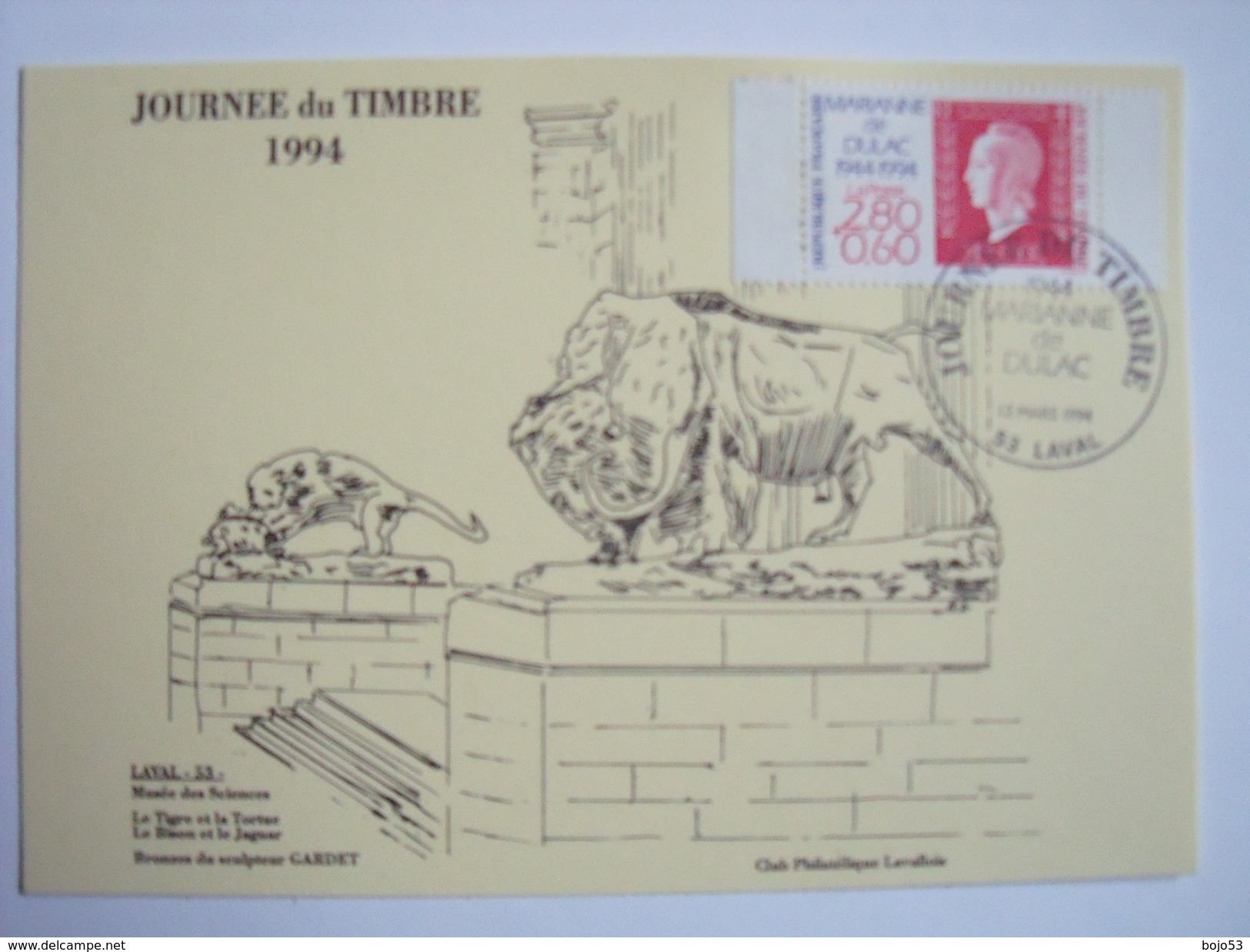 LAVAL - 53- Journée Du Timbre Le 12 Mars 1994 Carte Postale Locale Musée Des Sciences - 1990-1999