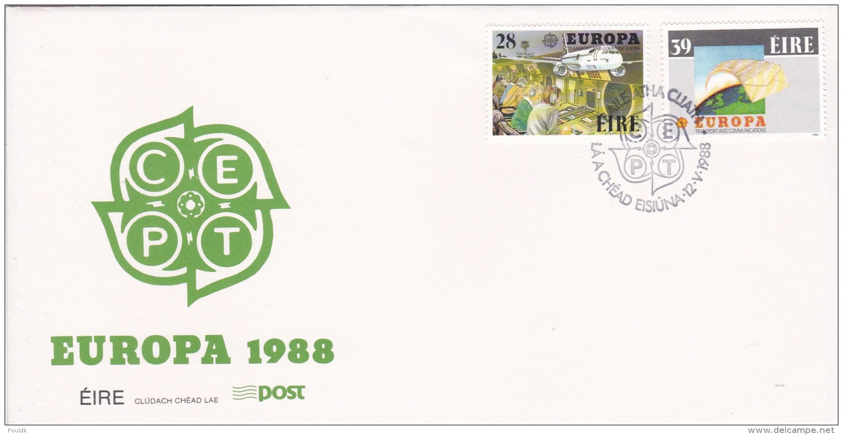 Ireland 1988 FDC Europa CEPT  Transportation And Communications (LAR2-L) - 1988