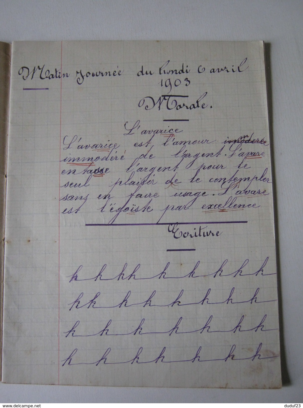 CAHIER ECOLE 1903 ENTIEREMENT ECRIT EPISODES MILITAIRES LE CANON Imp CHARAIRE Dessin  JOB - Kids