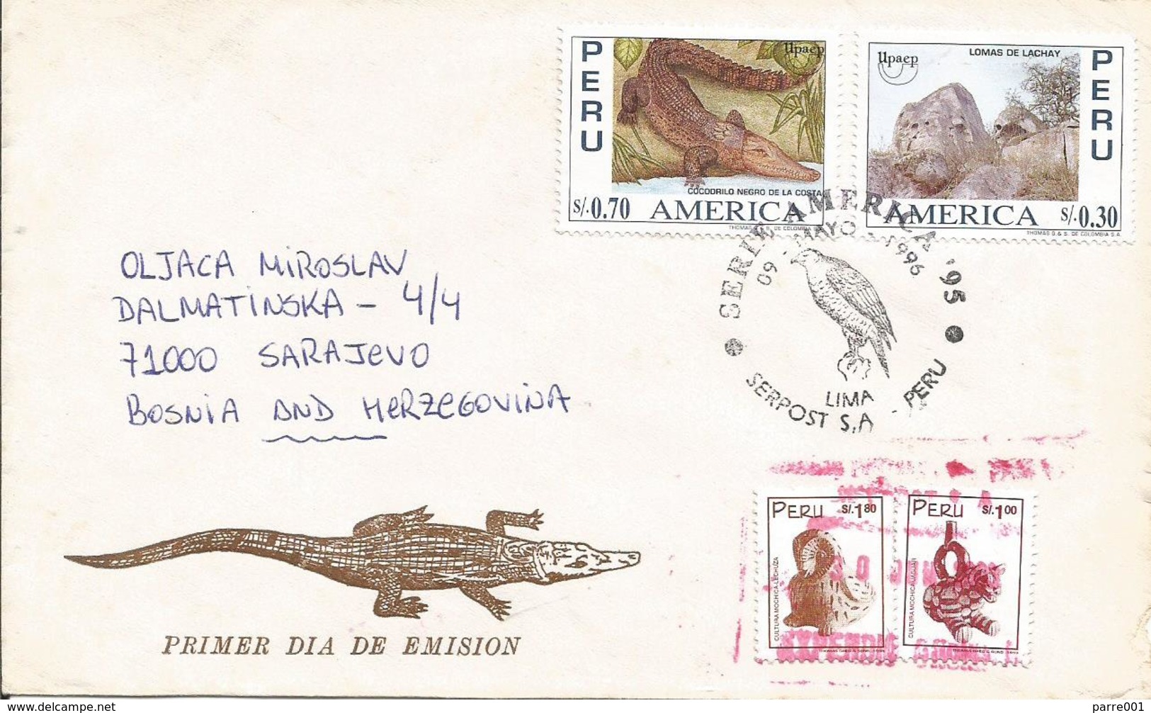 Peru 2003 Lima Black Cayman Melanosuchus Niger Lomas De Lachay Reserve Granite And Diorite Rocks Bird Of Prey Cover - Peru