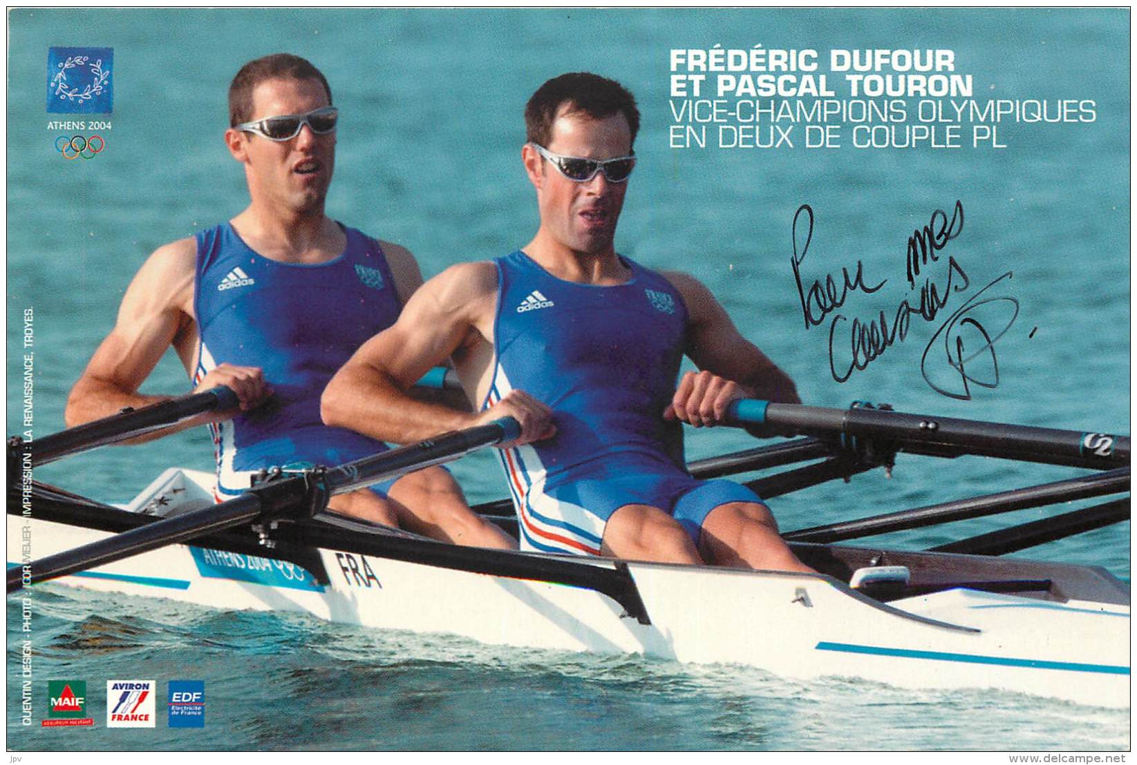 FREDERIC DUFOUR ET PASCAL TOURON - VICE CHAMPIONS OLYMPIQUES EN DEUX DE COUPLE PL - Rowing