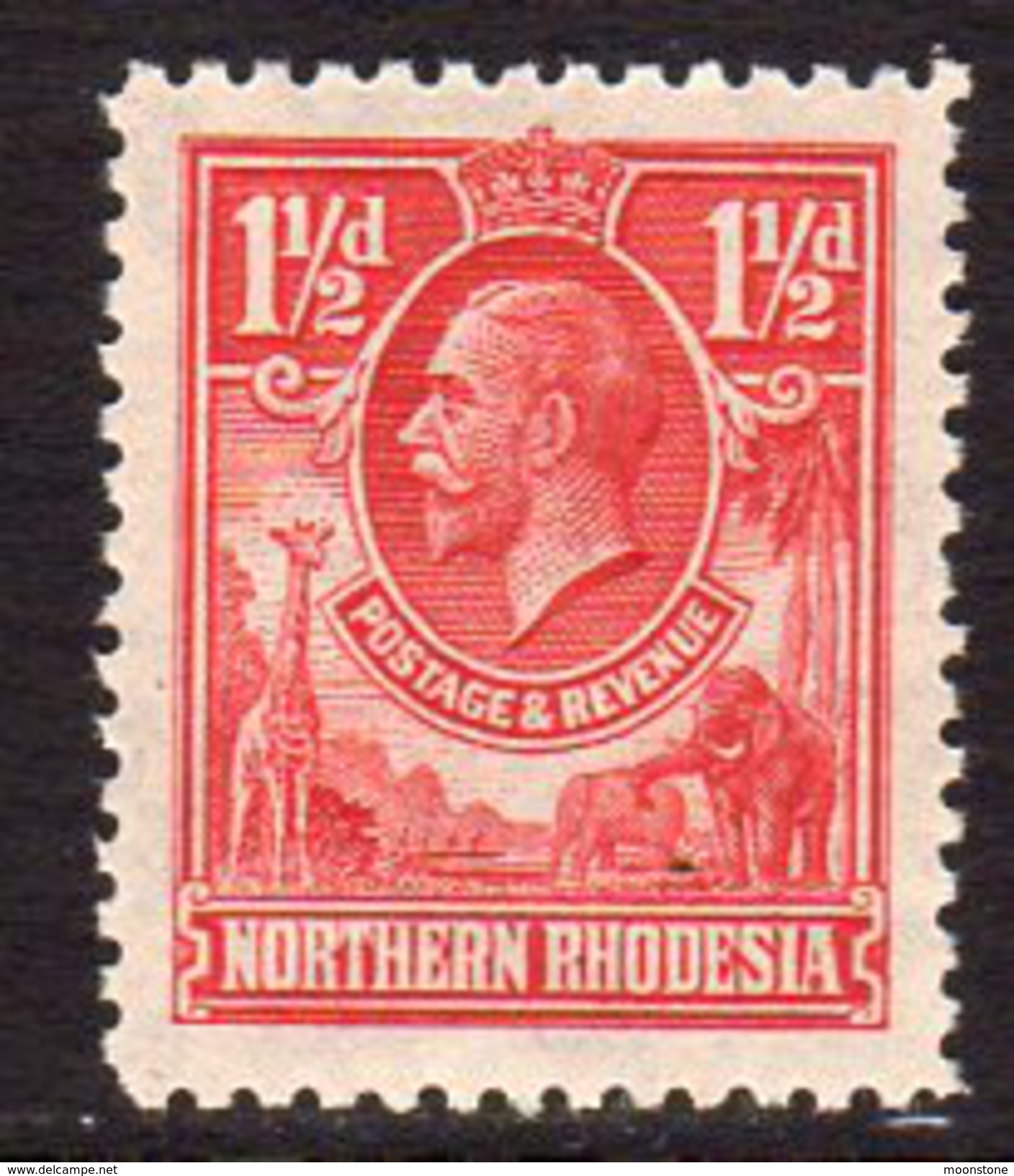 Northern Rhodesia GV 1925-9 1½d Carmine-red Definitive, SG 3, MNH (BA) - Northern Rhodesia (...-1963)