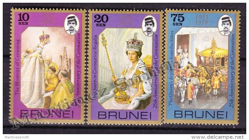 Brunei 1978 Yvert 236- 38, 25th Anniversary Of The Coronation - MNH - Brunei (1984-...)