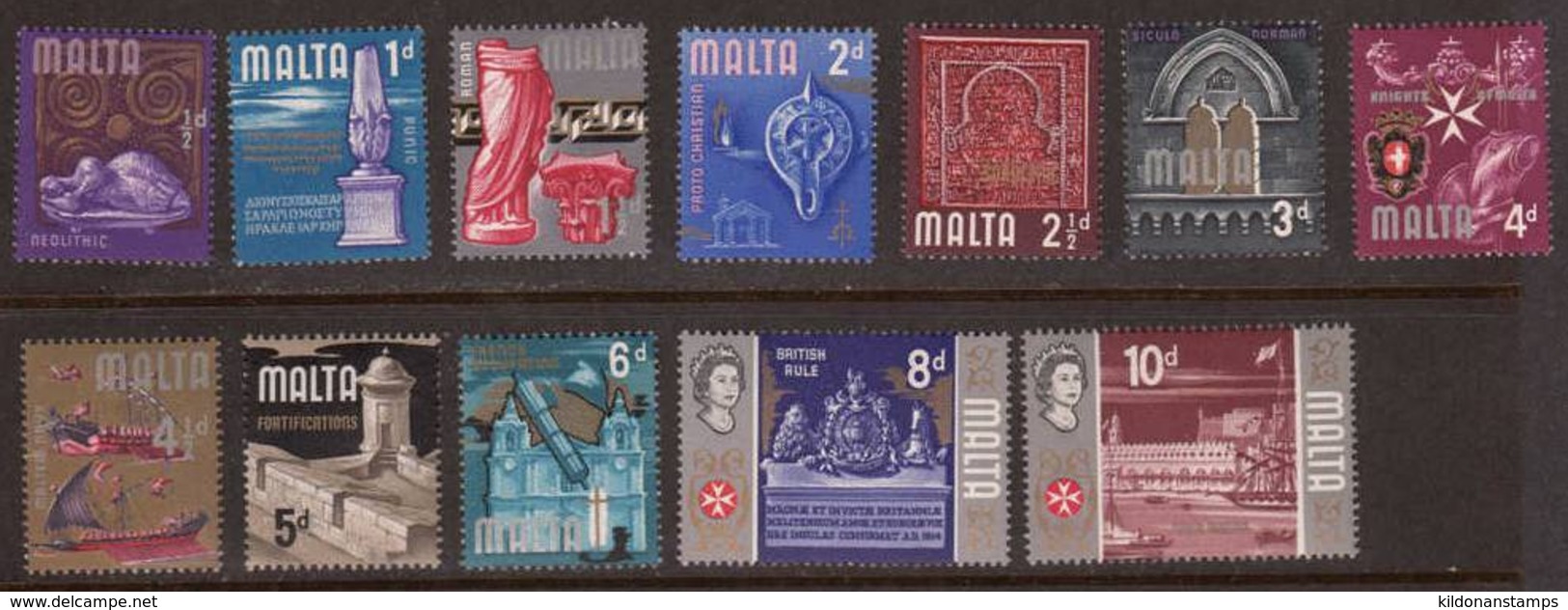 Malta 1965-70 Full Set, Mint No Hinge, Sc# 312-330, SG 330-348 - Malte