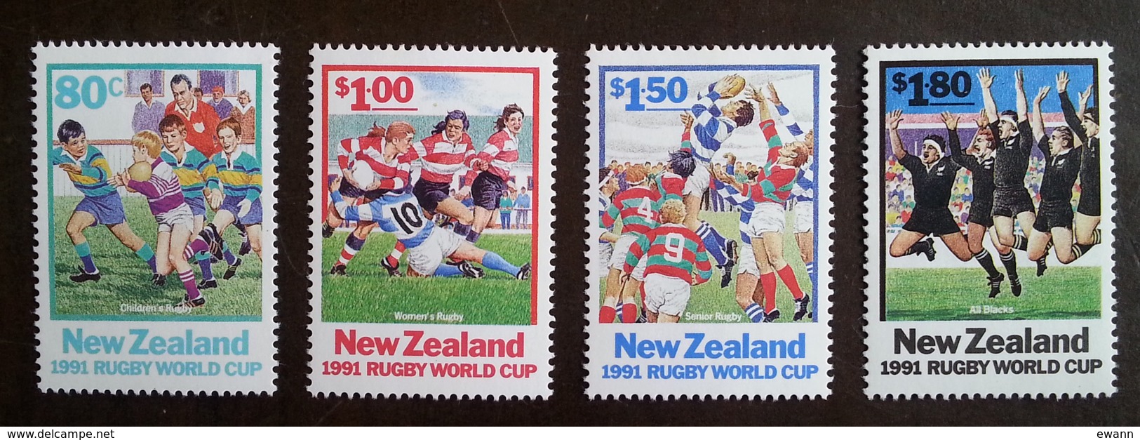 NOUVELLE-ZELANDE - YT N°1141 à 1144 - Coupe Du Monde De Rugby / Sport - 1991 - Neufs - Neufs