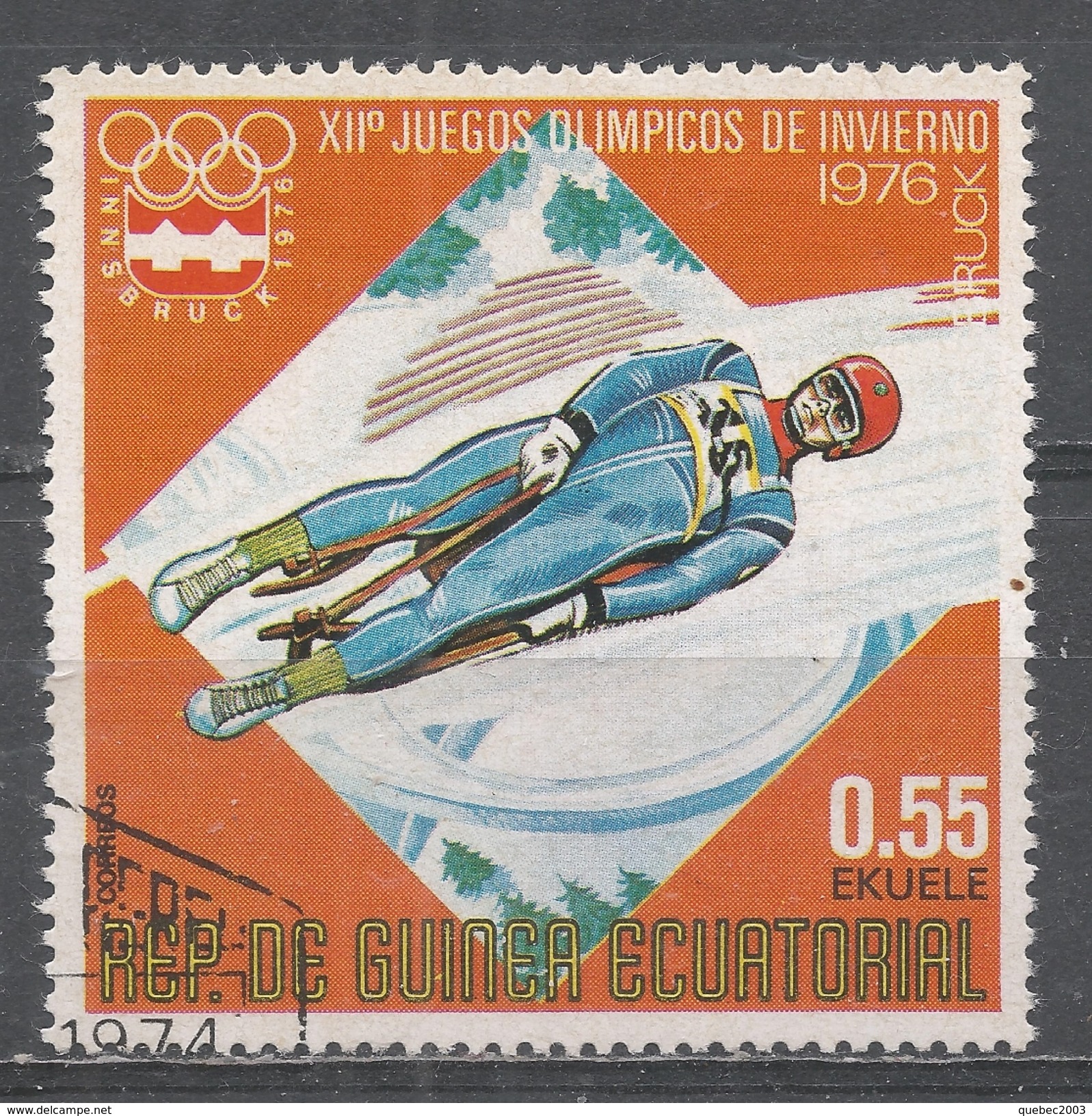 Equatorial Guinea 1976. Scott #7611 (U) Winter Olympic Games, Innsbruck, Luge - Guinée Equatoriale