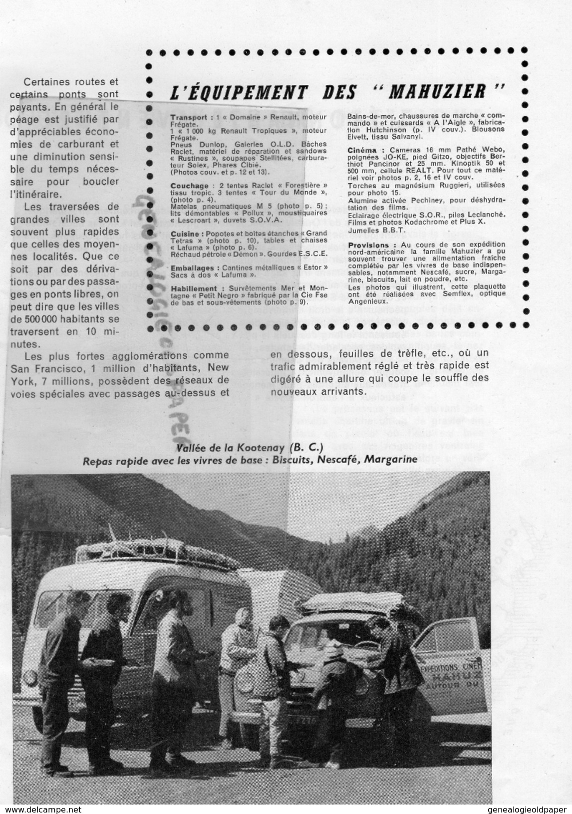 CANADA -OURS FAIT AUTO STOP- LES MAHUZIER L' AMERIQUE-1957- QUEBEC-ONTARIO-ALBERTA-COLOMBIE- BISONS ELK ISLAND-KOOTENAY