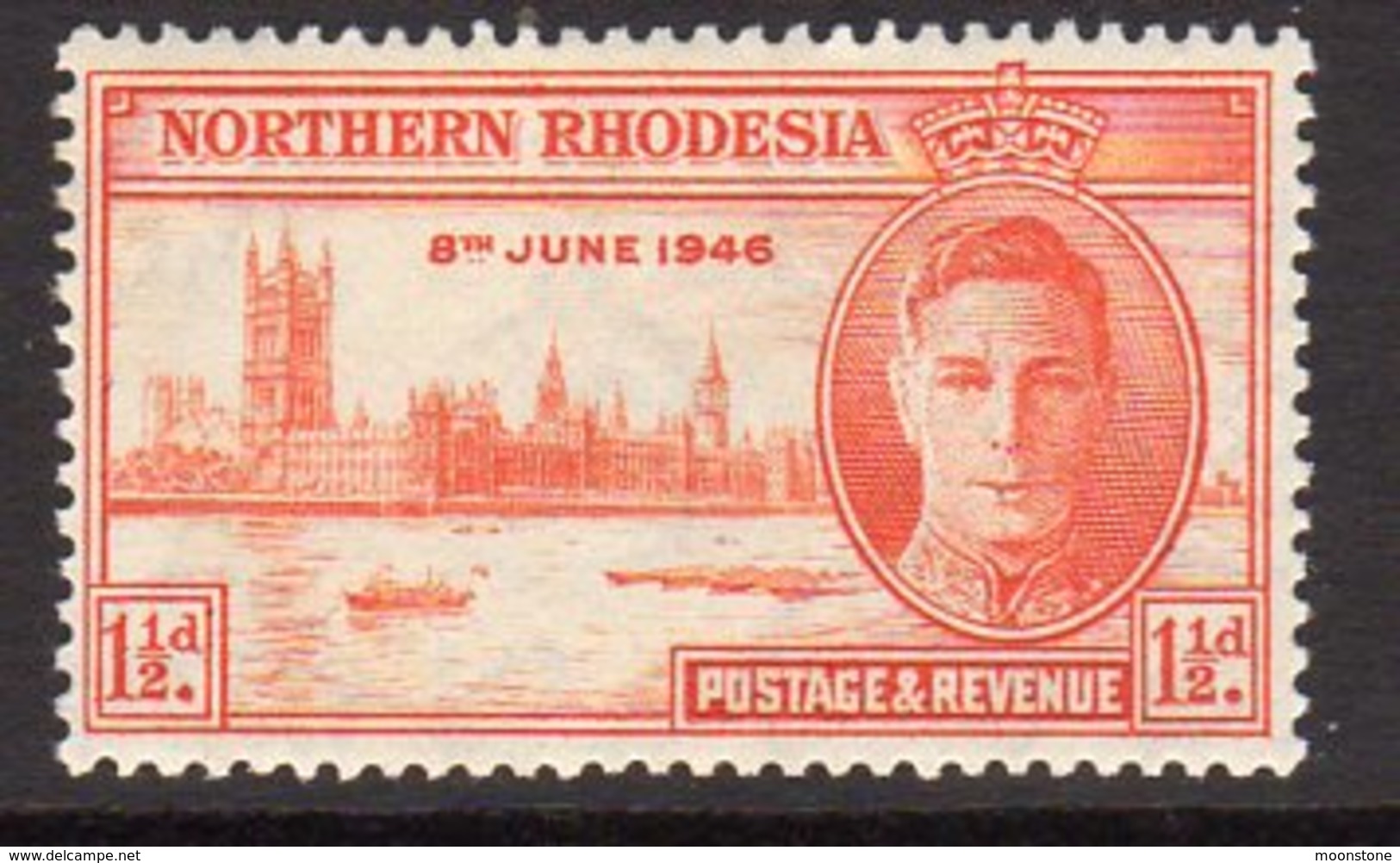 Northern Rhodesia GVI 1946 Victory 1½d Value, Perf. 13½, SG 46a, MNH (BA) - Northern Rhodesia (...-1963)