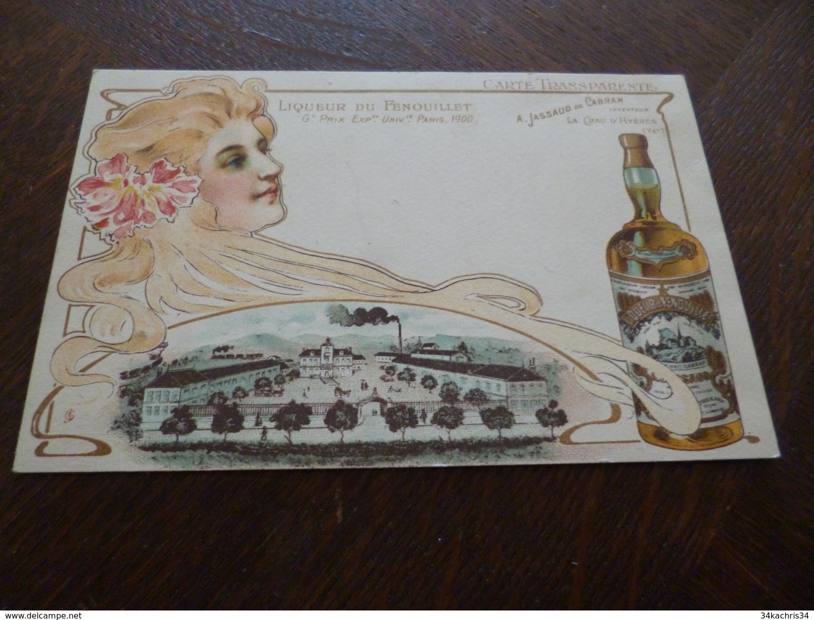 CPA 83 Var Pub Liqueur Du Fenouillet A.Jassaud De Cabran La Crau D'Hyères Carte Transparente - Autres & Non Classés