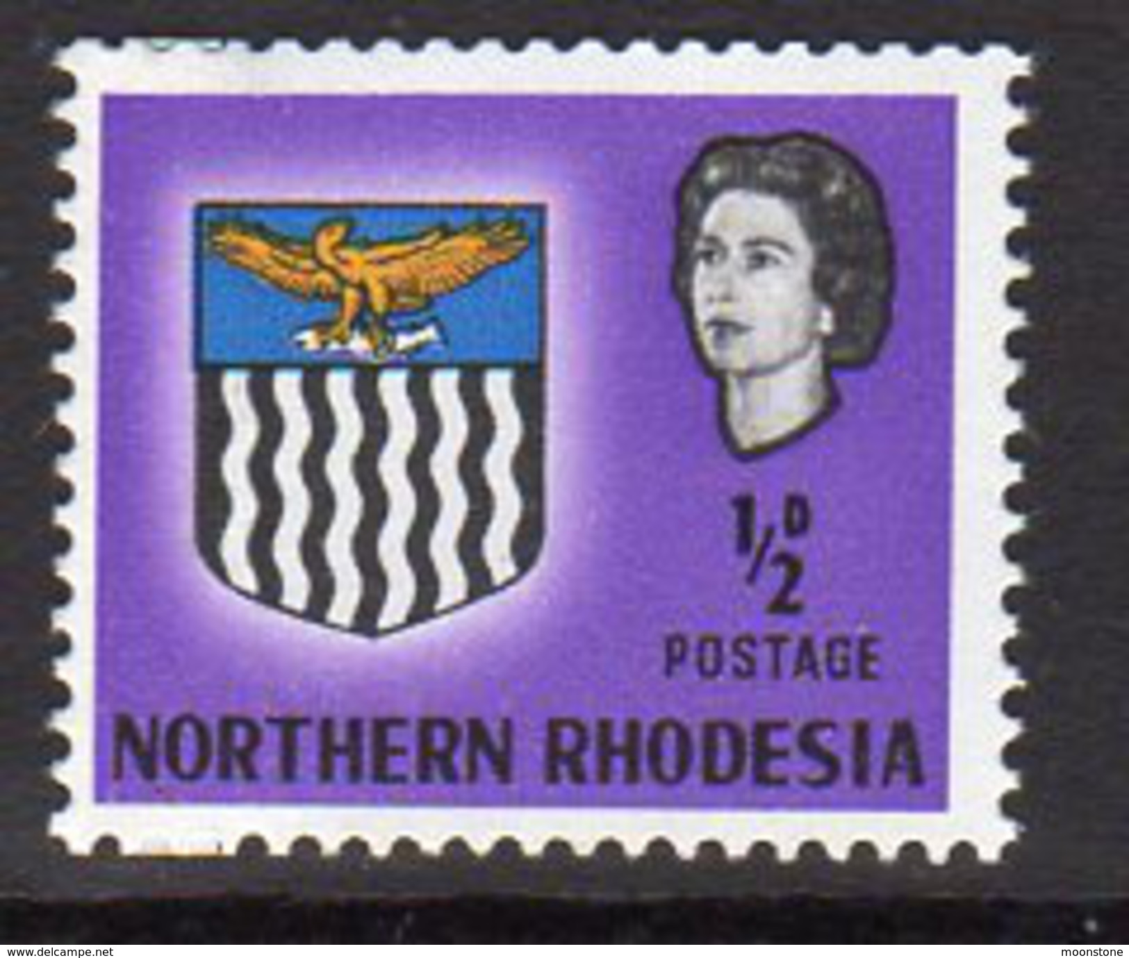 Northern Rhodesia QEII 1963 Coat Of Arms ½d Definitive, SG 75, MNH - Selvedge Stuck To Gum (BA) - Northern Rhodesia (...-1963)