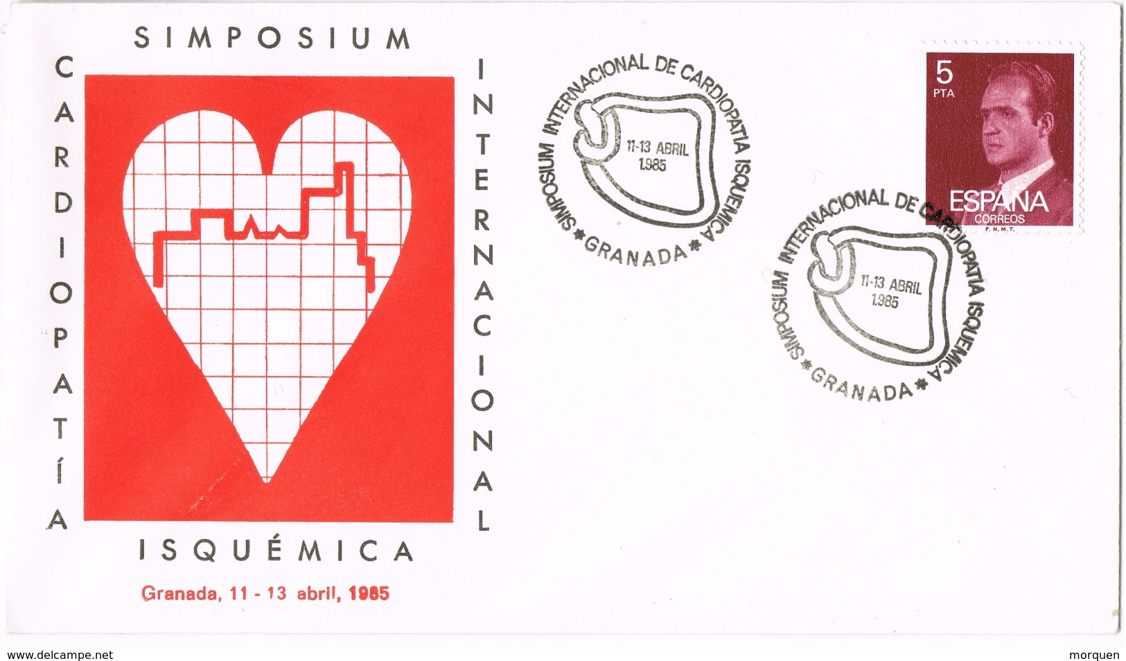 20734. Carta Simposium GRANADA 1985. Medicina, Cardiopatia, Enfermedades Corazon - Cartas & Documentos