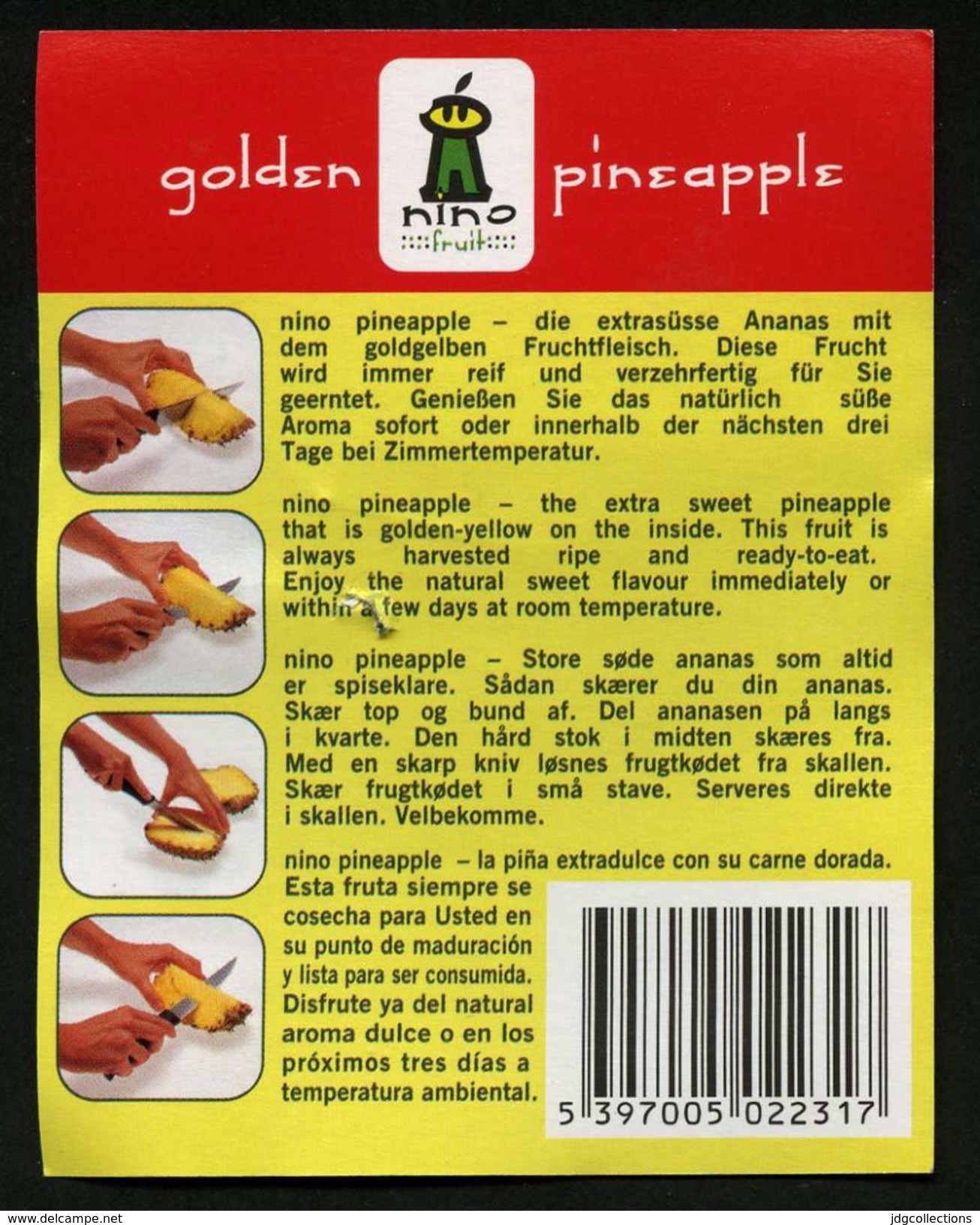 # PINEAPPLE NINO FRUIT GOLDEN 6 Fruit Tag Balise Etiqueta Anhanger Ananas Pina - Fruits & Vegetables