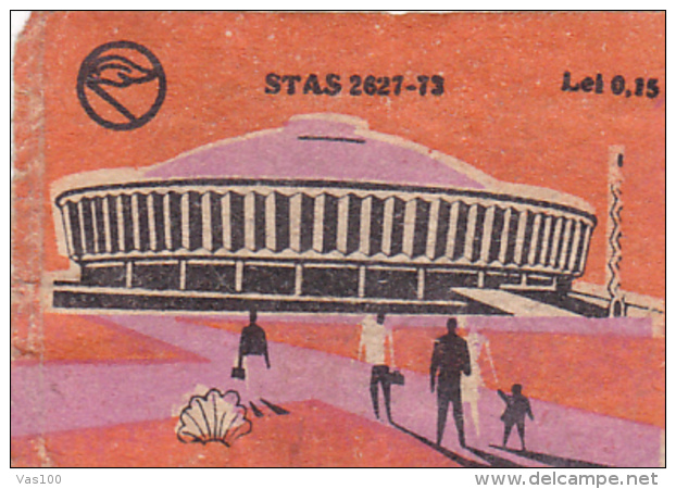 #BV6574  STADIUM,BUILDING,PEOPLE,MATCHBOX LABEL,ROMANIA. - Matchbox Labels