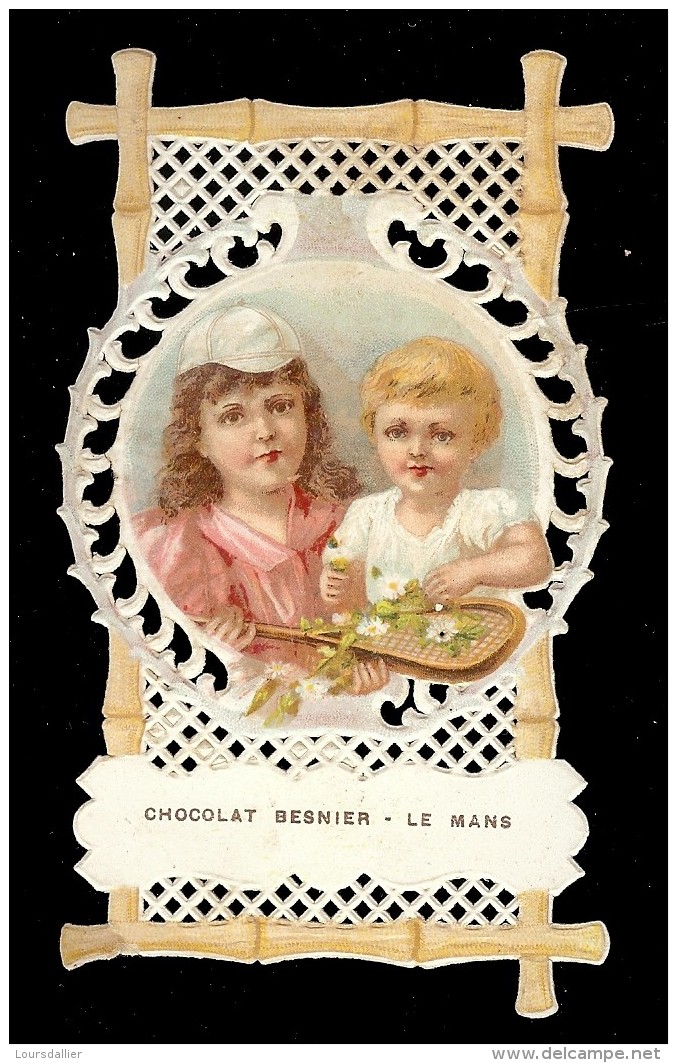 CHROMO Chocolat BESNIER Gauffrée Dentelle Bambou Enfants 1 - Autres & Non Classés