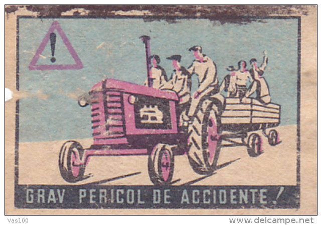 #BV6575 ACCIDENTS,AGRICULTURE,TRACTOR,MACHINE,MATCHBOX LABEL,ROMANIA. - Matchbox Labels