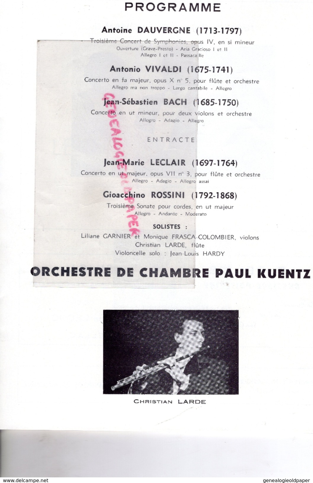 87 -BELLAC -PROGRAMME 8 E FESTIVAL 1961- PAUL KUENTZ-ANDROMAQUE-KNOCK-BARBIER SEVILLE-ANDRE CLUZEAU-LIMOGES ETCHEVERRY-