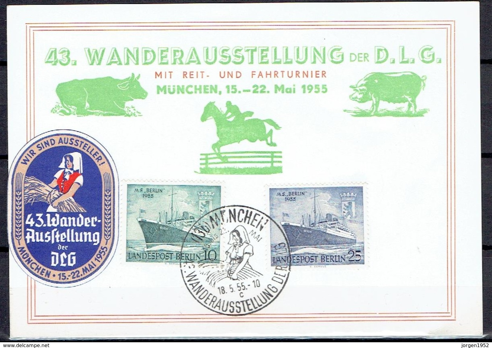 GERMANY #  BERLIN FROM 1955 STAMPWORLD 125+126 - Postkarten - Gebraucht