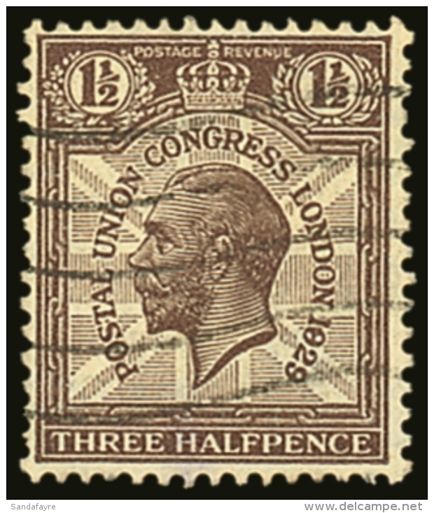 1929 1&frac12;d Purple-brown UPU '1829' FOR '1929' Variety (R. 2/5), SG Spec NCom7c, Fine Used. For More Images,... - Ohne Zuordnung