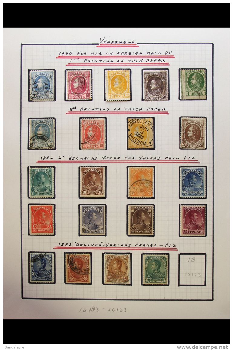 1880-1950 ALL DIFFERENT MINT &amp; USED COLLECTION Presented In A Album. Includes 1880 Foreign Mail Sets On Both... - Venezuela