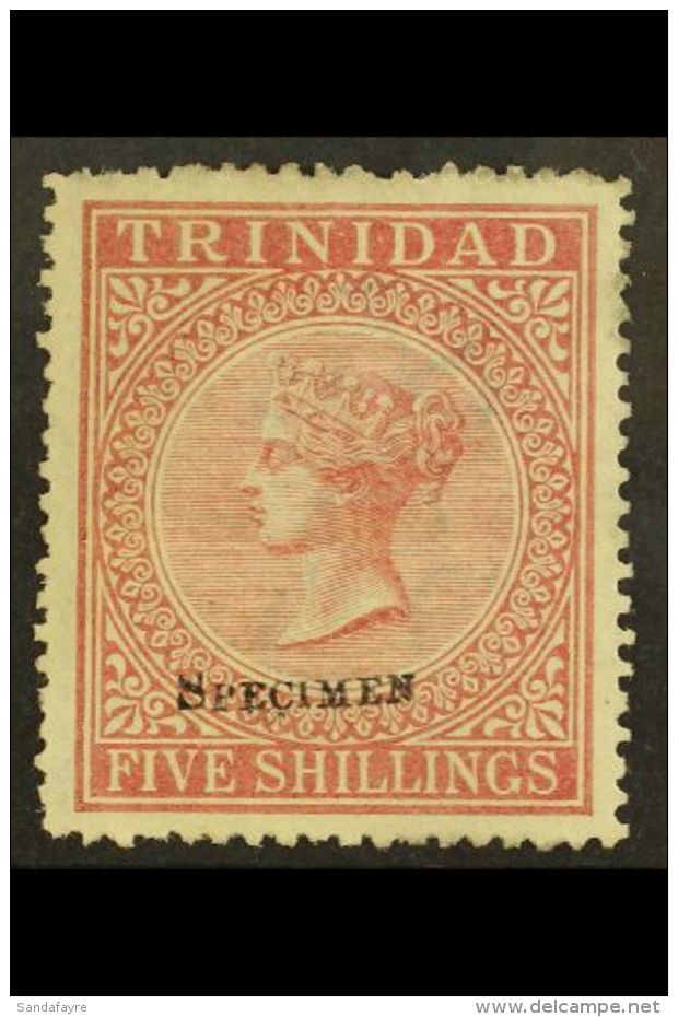 1869 5s Rose-lake With Rare Local Type "SPECIMEN" Handstamp In Small Serifed Capitals (11.5 X 2/1.5 Mm, Samuel... - Trinidad & Tobago (...-1961)