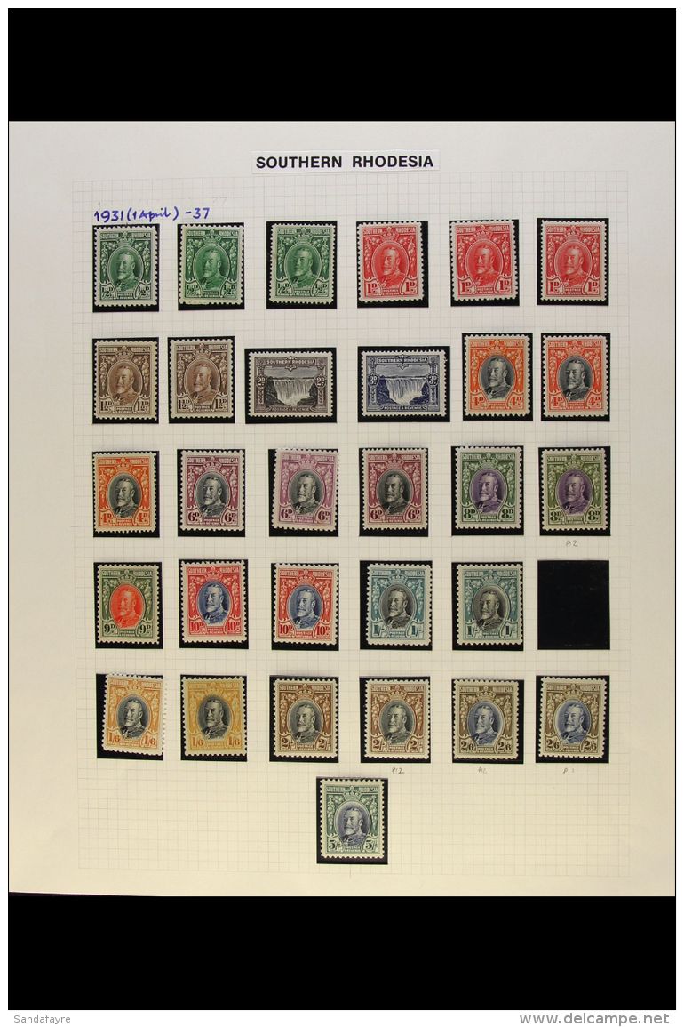 1931-64 FINE MINT COLLECTION Neatly Presented On Album Pages, Begins With 1931-7 KGV Field Marshal Set With Better... - Südrhodesien (...-1964)