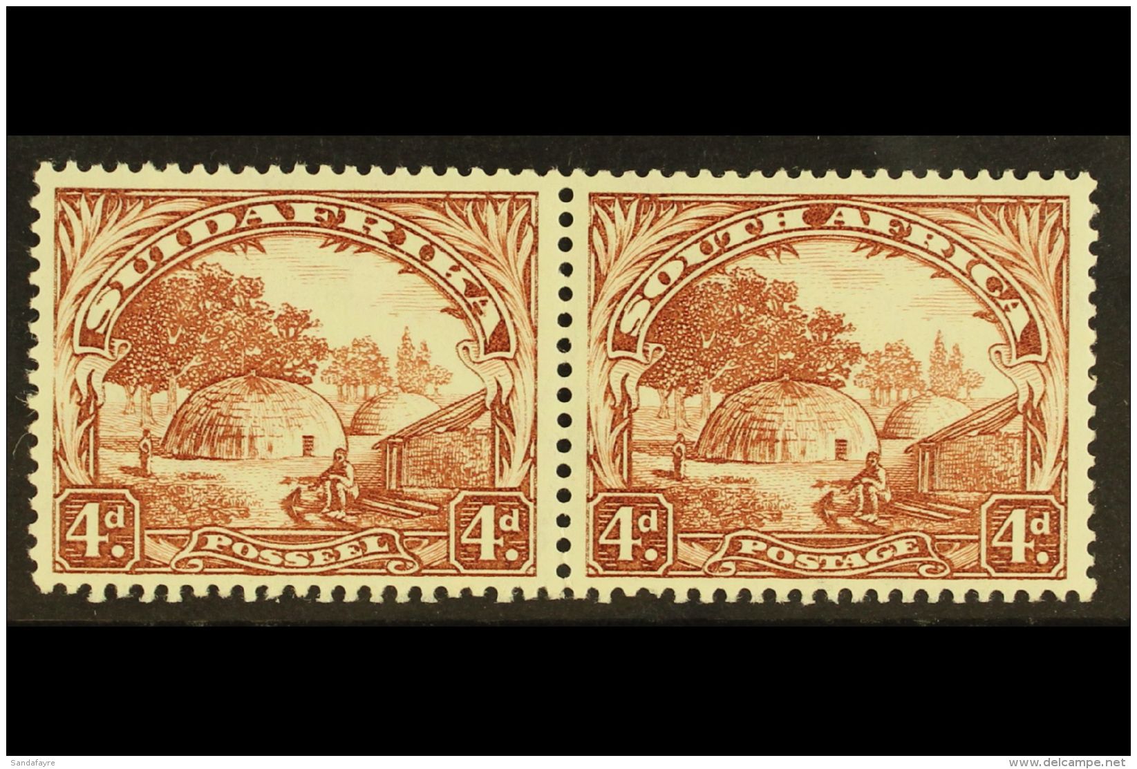 1930-44 4d Brown Wmk Upright, SG 46, Fine Mint Horiz Pair, Fresh. (2 Stamps) For More Images, Please Visit... - Non Classés