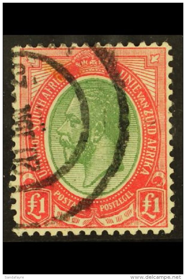 1913-24 &pound;1 Green &amp; Red, SG 17, Good Used, C.d.s. Postmark. For More Images, Please Visit... - Ohne Zuordnung