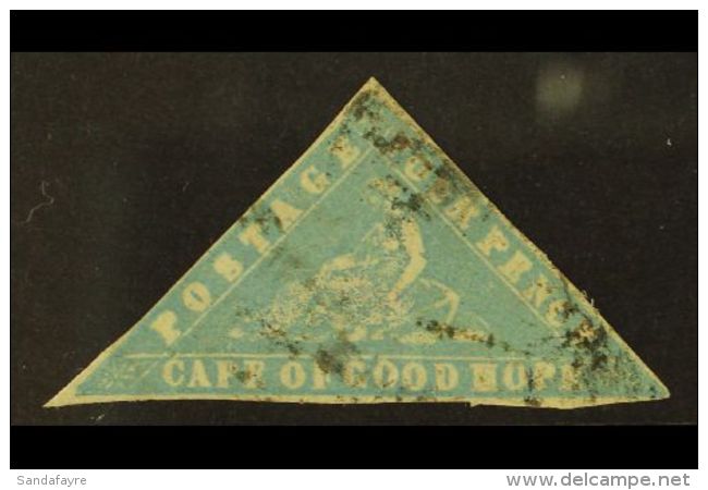 CAPE OF GOOD HOPE 1861 4d Pale Milky Blue Woodblock, SG 14, With Clear Margins All Round, Neat Part Triangular... - Ohne Zuordnung