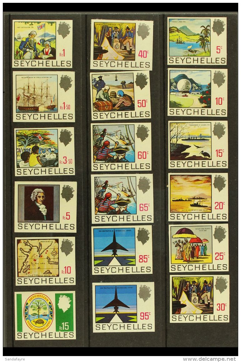 1969-75 Pictorial Definitive Issue Complete Set Of IMPERFORATE PROOFS On Gummed, Watermarked Paper, Most Examples... - Seychellen (...-1976)