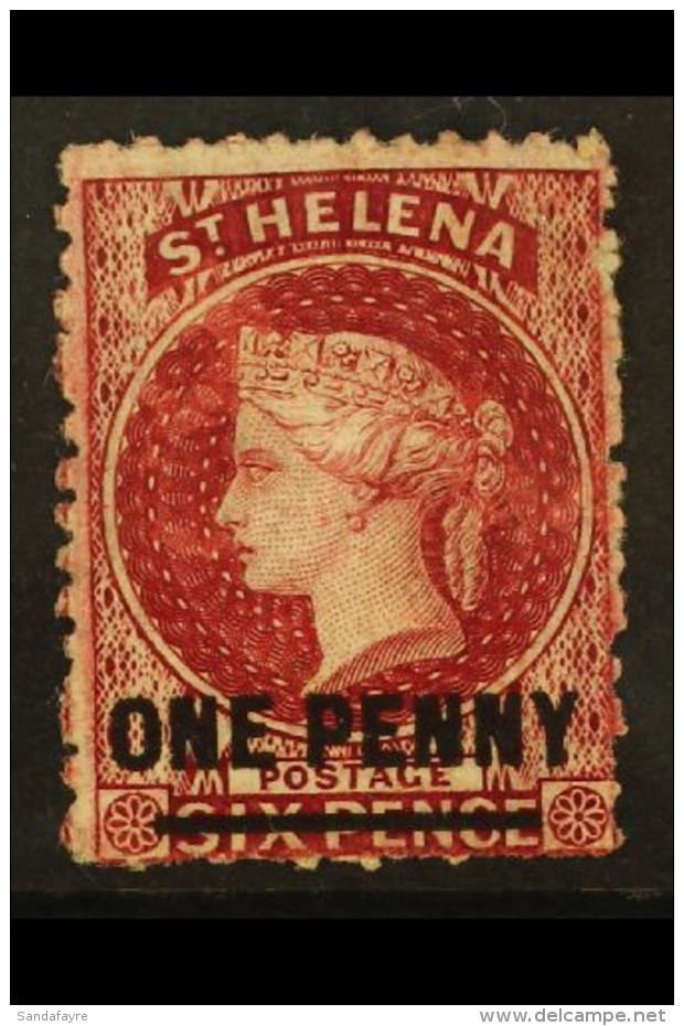 1864-80 1d Lake (Type B) Perf 12&frac12;,  SG 7, Fine Mint For More Images, Please Visit... - St. Helena