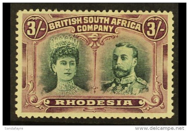 1910-13 3s Green &amp; Violet Double Head Perf 14, SG 158, Fine Mint, Very Fresh. For More Images, Please Visit... - Otros & Sin Clasificación