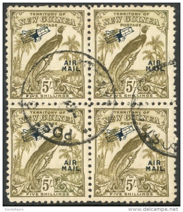 1932-34 Air 5s Olive-brown SG 201, Superb Cds Used Block Of Four. For More Images, Please Visit... - Papua-Neuguinea
