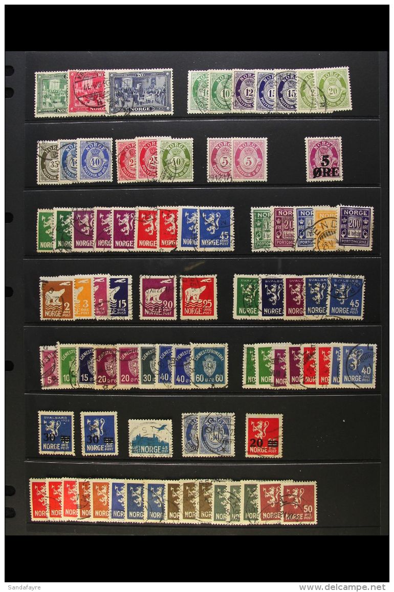 1914-58 FINE USED COLLECTION Includes 1925 Amundsen Set (excl 10 Ore), 1925 Svalbard Set, 1926 Official Set, 1930... - Sonstige & Ohne Zuordnung